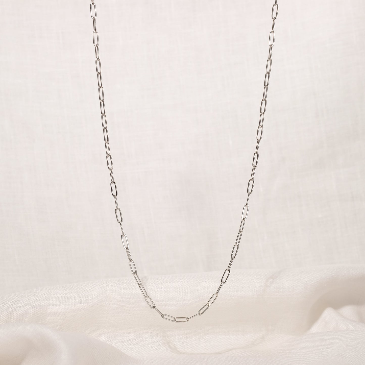 Gaspar Long Necklace (Silver Brass)