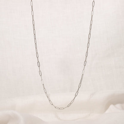 Gaspar Long Necklace (Silver Brass)