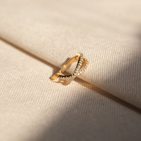 Vima CZ Ear Cuff (18K Gold Stainless Steel)