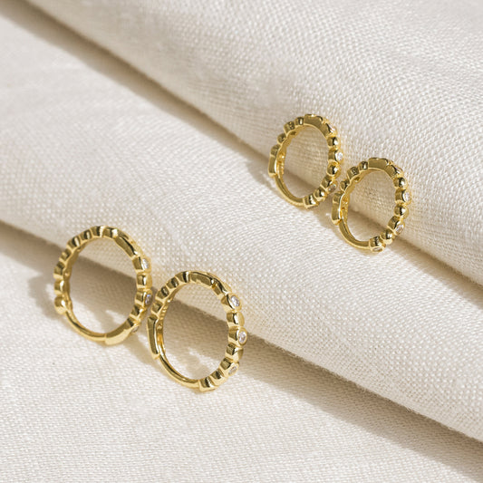 Yani Tiny CZ Hoops (18K Gold Vermeil)